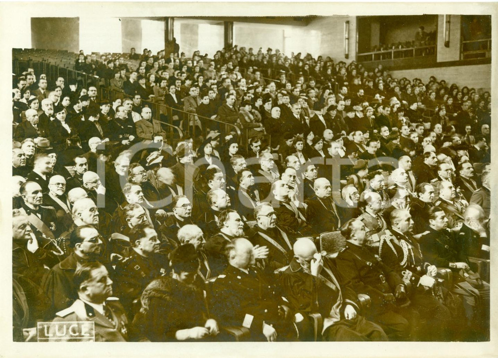Fotografia d epoca originale 1938 ROMA Inaugurazione anno accademico CITTA  UNIVERSITARIA Pietro DE FRANCISCI 1