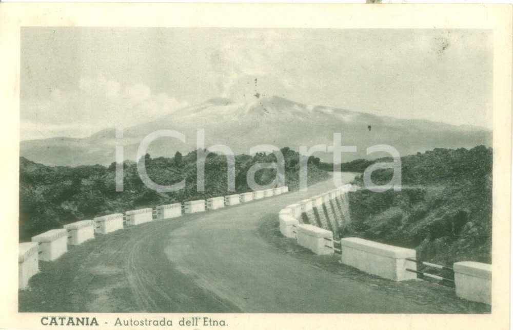Cartolina originale da collezione 1936 CATANIA Autostrada dell ETNA Cartolina postale FP VG 1