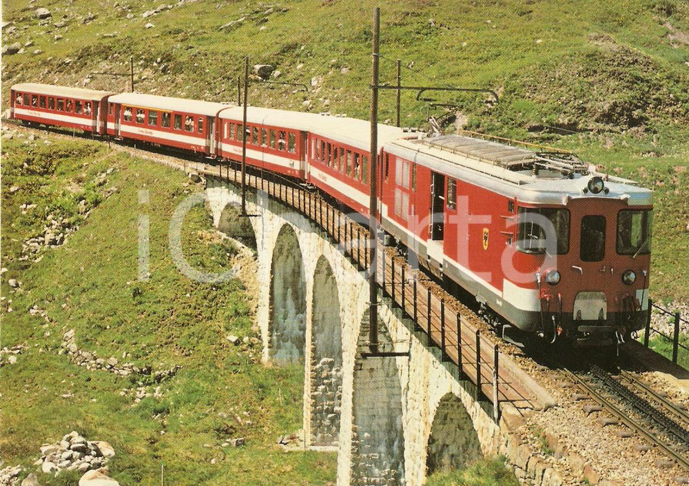 Cartolina originale da collezione 1984 SCHWEIZ  FO Furka Oberalp Bahn Locomotiva Deh 4/4 I 55 BRIG Cartolina 1
