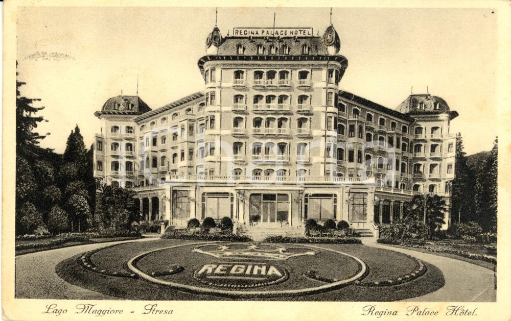 Cartolina originale da collezione 1935 STRESA VB Lago MAGGIORE Veduta del Palace Hotel REGINA Cartolina FP VG 1