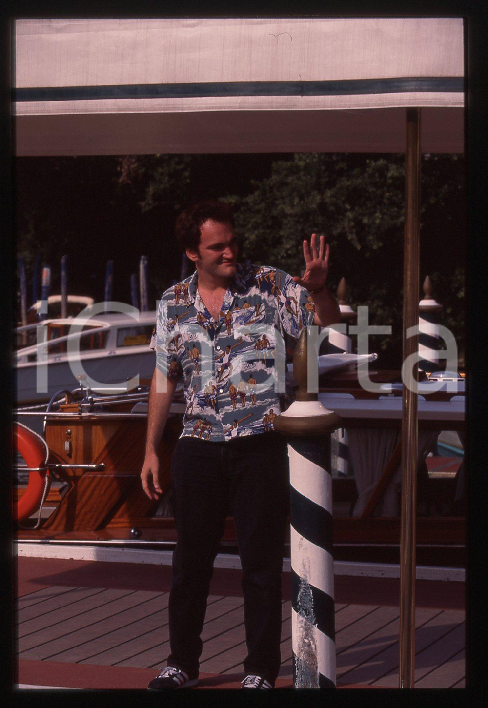 35mm vintage slide* 1995 ca VENEZIA Quentin TARANTINO alla Mostra del Cinema