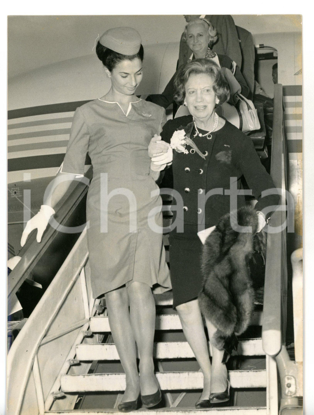1965 MILANO MALPENSA Arrivo dell'imprenditrice Elizabeth ARDEN *Foto 13x18 cm