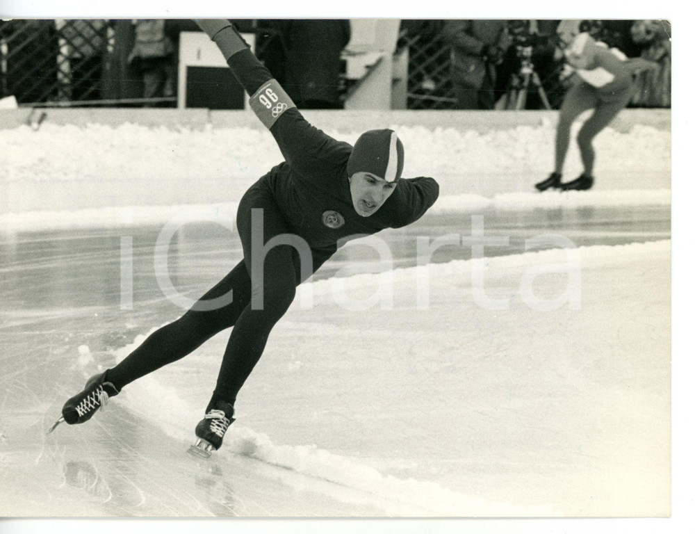 1964 OLIMPIADI INNSBRUCK - PATTINAGGIO Ants ANTSON sulla pista *Foto 18x13 cm