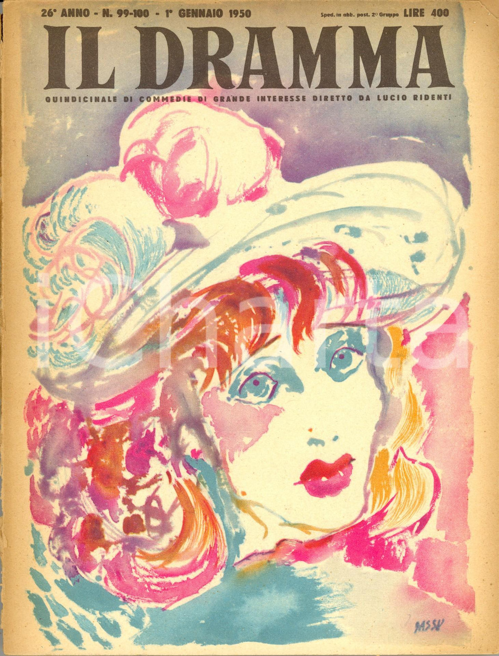 Giornale, rivista storica 1950 IL DRAMMA Paul CLAUDEL Jean GIRAUDOUX Anno XXVI n° 99100 DANNEGGIATA 1