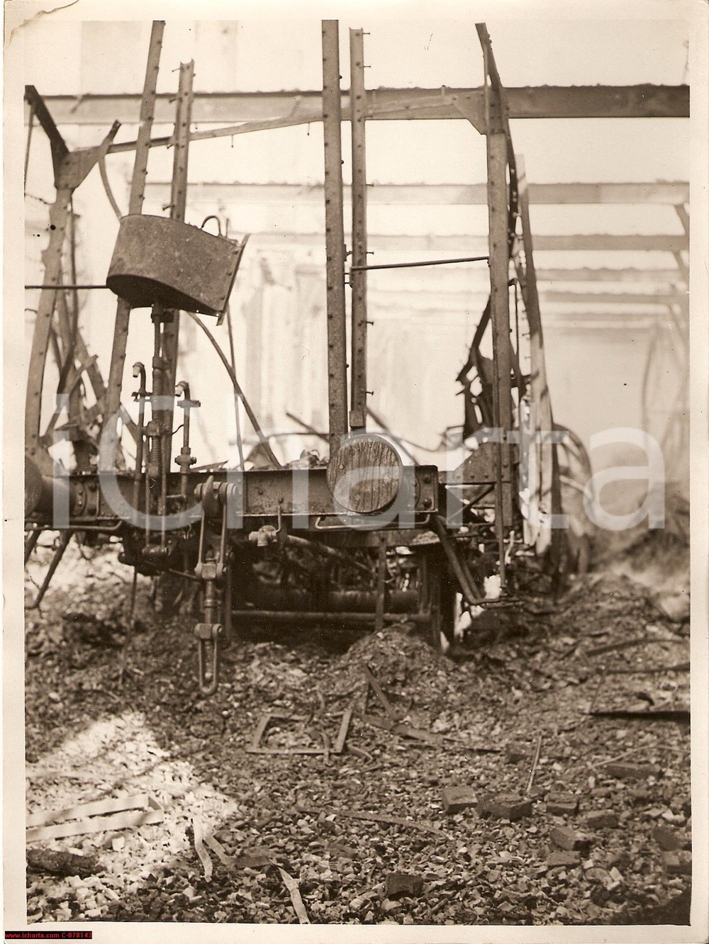 Fotografia d epoca originale 1930 ca, Milano, incendio ai Magazzini Generali, PHOTO 1