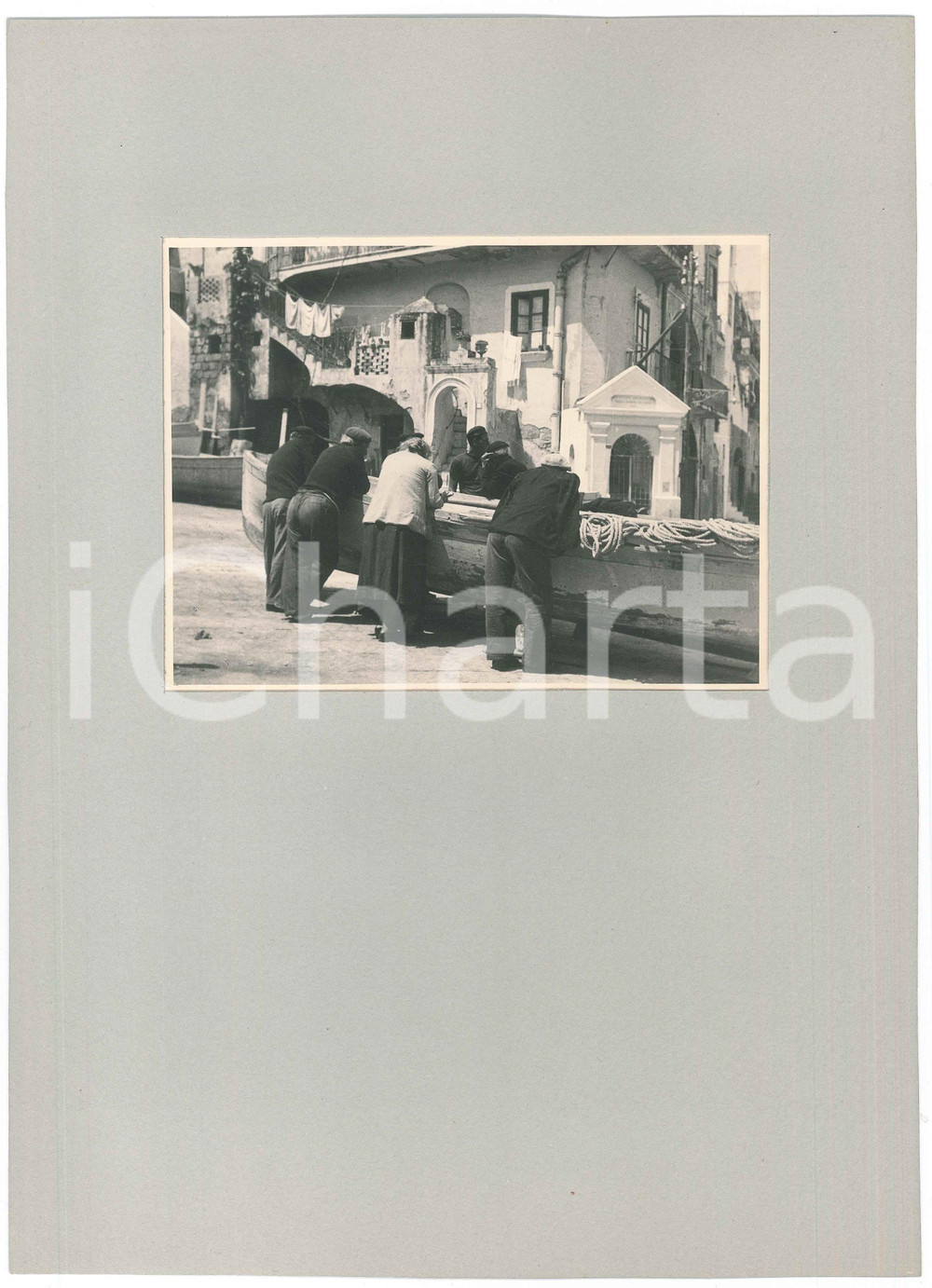 Fotografia d epoca originale 1937 CAPRI NA Riposo domenicale  Foto ARTISTICA con passepartout 24x34 cm 1