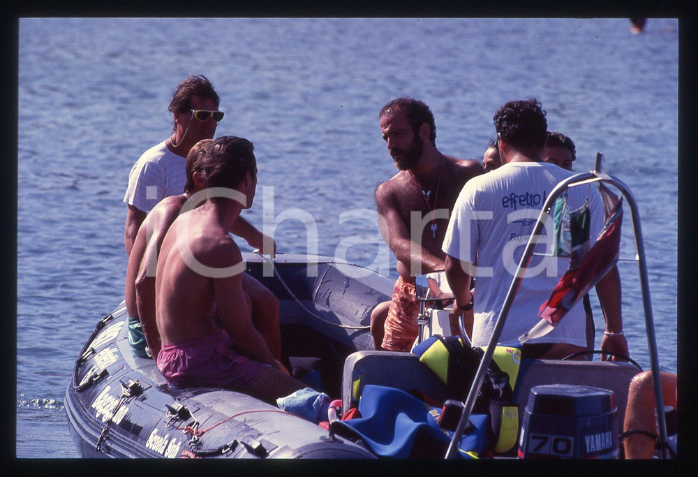 35mm vintage slide*1992 COSTA SMERALDA - Giobbe COVATTA Todd McKEE paparazzatI 2