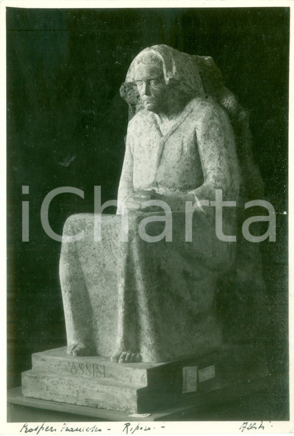 Fotografia d epoca originale 1933 FIRENZE MOSTRA D ARTE Scultore Francesco PROSPERI Riposo Fotografia 1