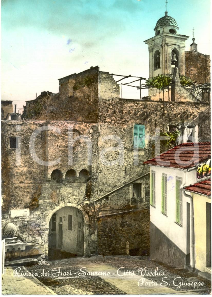 Cartolina originale da collezione 1956 SANREMO IM Porta SAN GIUSEPPE nella CittÃ  Vecchia Cartolina FG VG 1