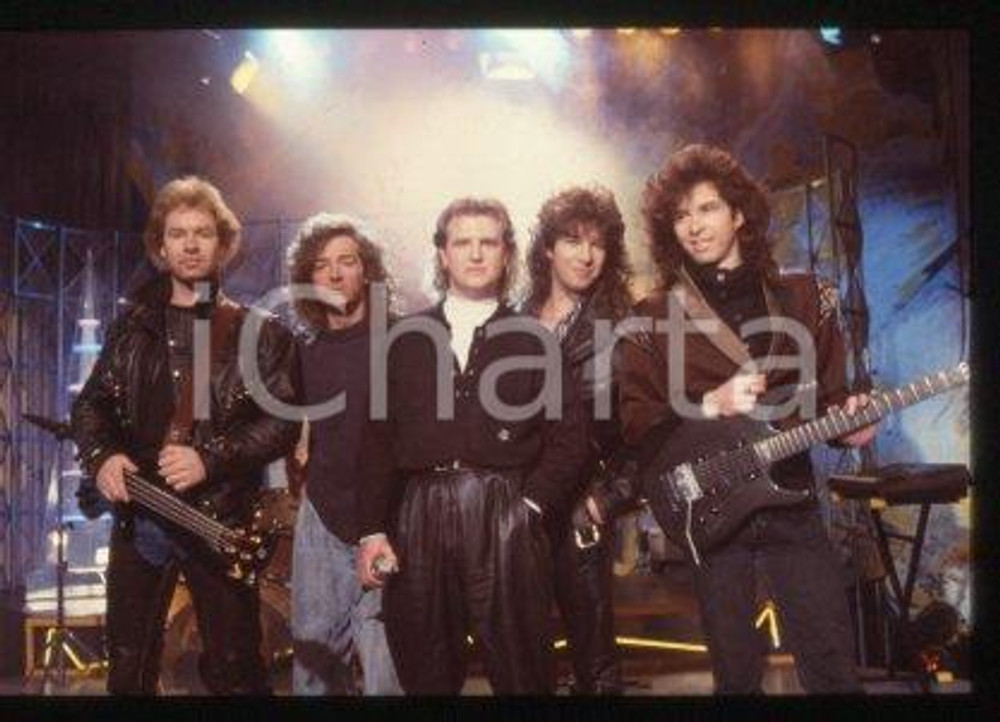 35mm vintage slide* 1987 ca ITALY Canadian rock band GLASS TIGER (11)