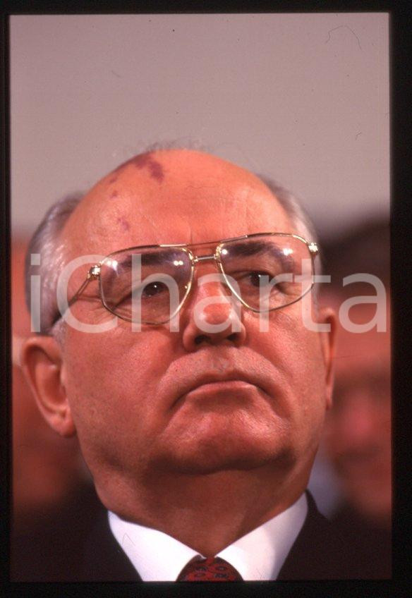 Fotografia d epoca originale 35mm vintage slide 1994 RIMINI â€œCentro Pio ManzÃ¹â€ Michail GORBACHEV Ritratto 7 1
