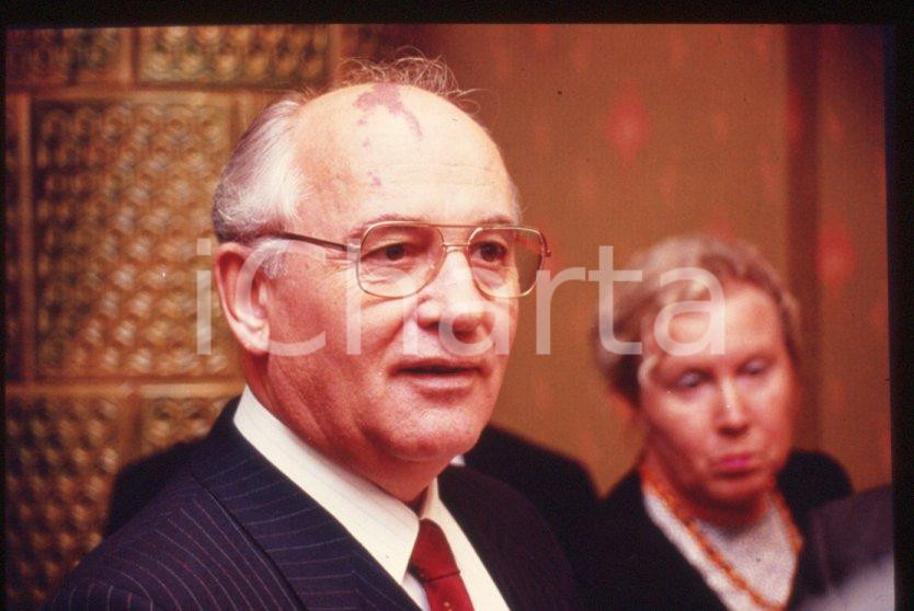 Fotografia d epoca originale 35mm vintage slide 1995 ca Michail GORBACHEV ex presidente URSS   Ritratto 1
