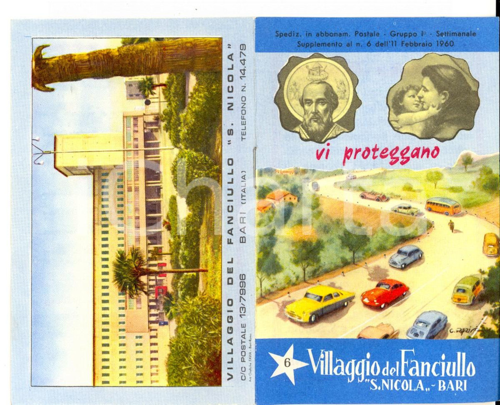 Materiale pubblicitario d’epoca 1960 BARI Villaggio del Fanciullo SAN NICOLA   Libretto segnali stradali 1