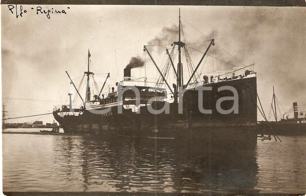 Cartolina originale da collezione 1925 ca MARINA MERCANTILE Piroscafo REGINA Cartolina FP NV 1