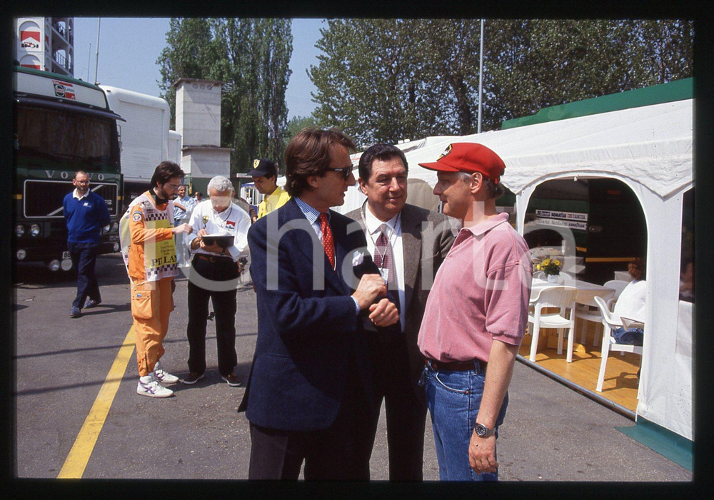 35mm vintage slide* 1993 GP SAN MARINO Luca CORDERO di MONTEZEMOLO Franco GOZZI