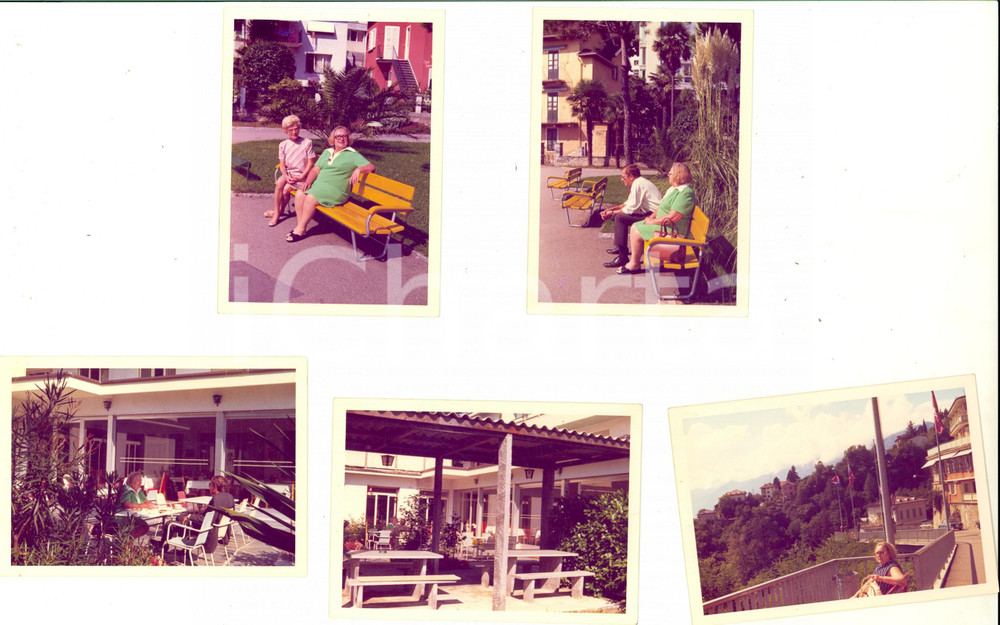 Fotografia d epoca originale 1969 LOCARNO CH Anziani in gita in una giornata di sole Lotto 5 foto 10x7 1