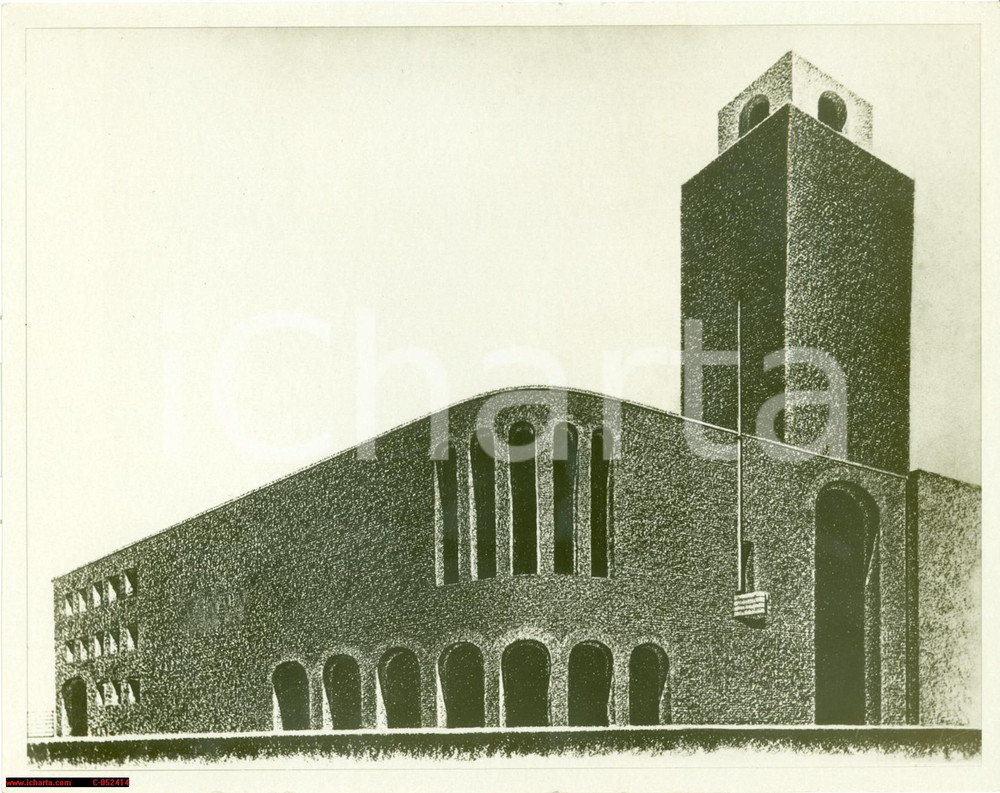 Fotografia d'epoca originale 1935 FASCISMO Palazzo architetto Giovanni GUERRINI 1