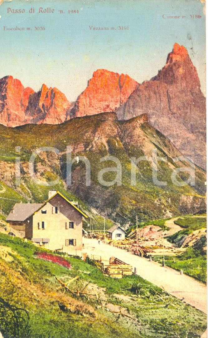 Cartolina originale da collezione 1923 TRENTO Rifugio presso il Passo di ROLLE *Cartolina postale FP VG 1