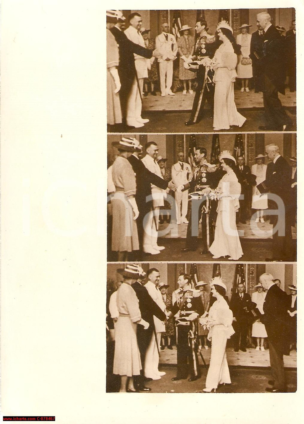 Fotografia d epoca originale 1939 Giorgio VI & Roosvelt, fotosequenza Yankee Clipper 1