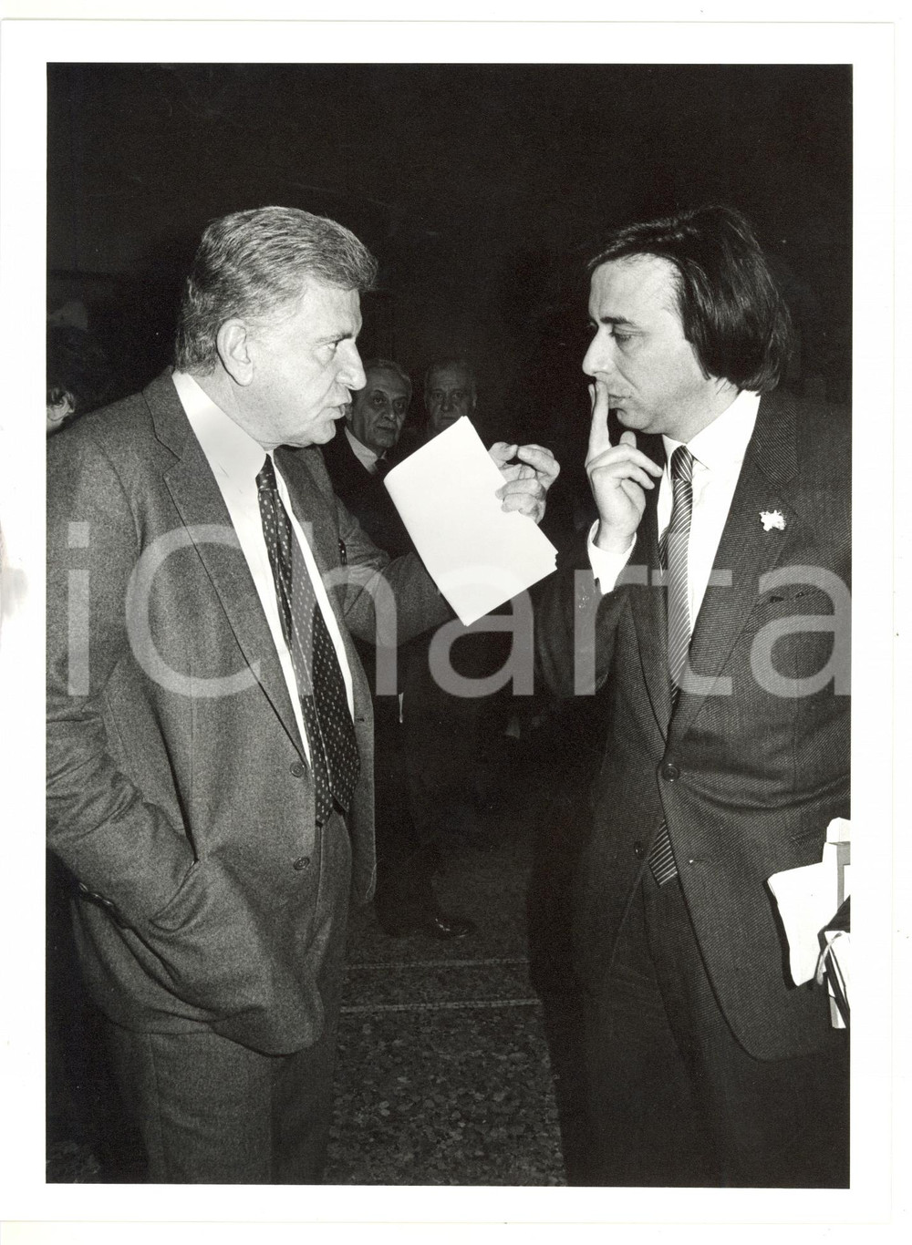 Fotografia d epoca originale 1990 ca MILANO Carlo FRECCERO Sergio ZAVOLI  Foto 24x18 cm 2 1
