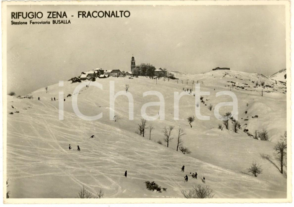 Cartolina originale da collezione 1950 FRACONALTO AL Rifugio ZENA  Stazione ferroviaria BUSALLA Cartolina FG 1