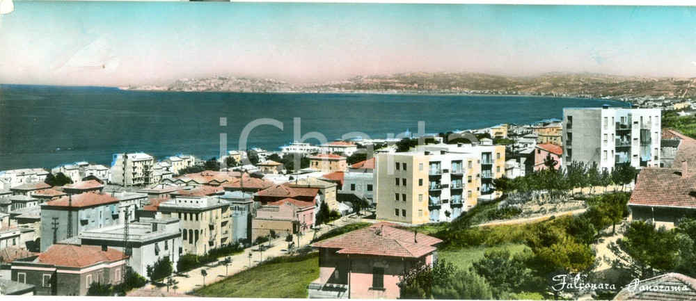 Cartolina originale da collezione 1959 FALCONARA MARITTIMA (AN) Panorama cittÃ  e golfo FG 1