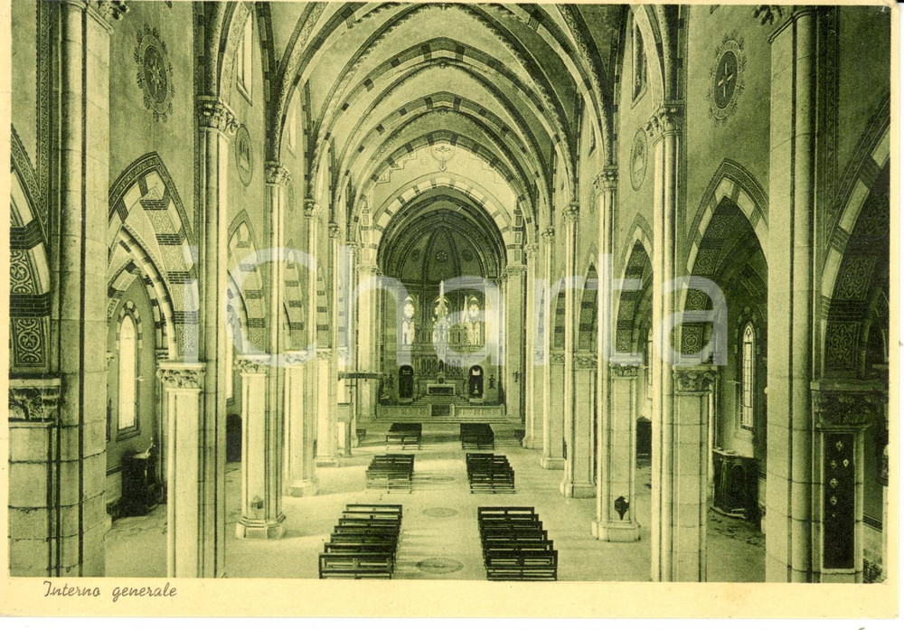Cartolina originale da collezione 1940 ca LISSONE MB Interno chiesa SANTI PIETRO e PAOLO Cartolina FG NV 1