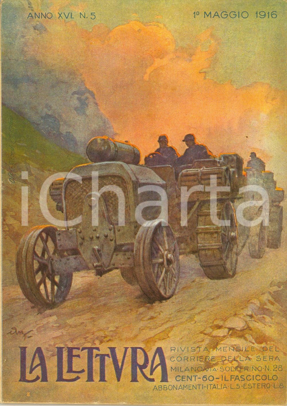 Giornale, rivista storica 1916 LA LETTURA La canalizzazione delle terre redente *ILLUSTRATA Anno XVI n°5 1