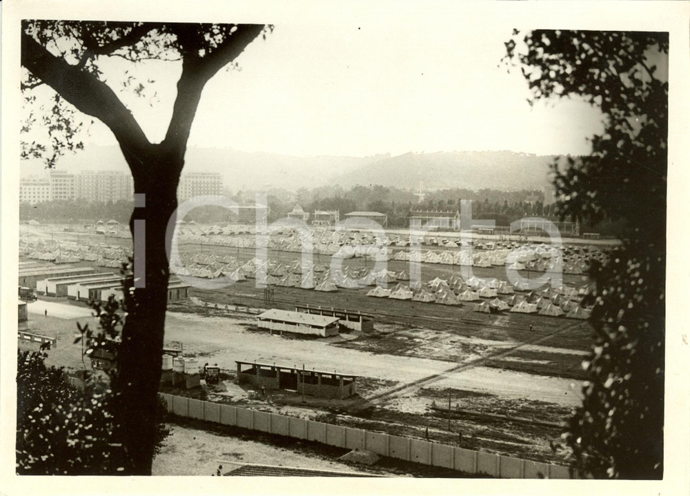 Fotografia d epoca originale 1938 ROMA Veduta tende CAMPO DUX prossimo all inizio Fotografia 1