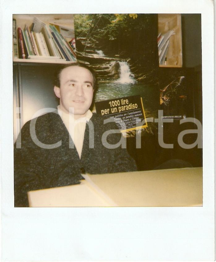 Fotografia d epoca originale 1995 ca PESARO Luigi TAGLIOLINI Assessore provinciale all ambiente POLAROID Foto 1