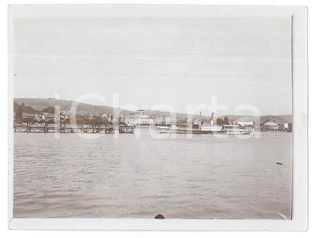 1910 ca ZURICH (SWITZERLAND) Lake with LUKMANIER boat - Vintage photo  Fotografia d'epoca. GOOD/buono  Formato: 12x9 cm originale e autentica 1