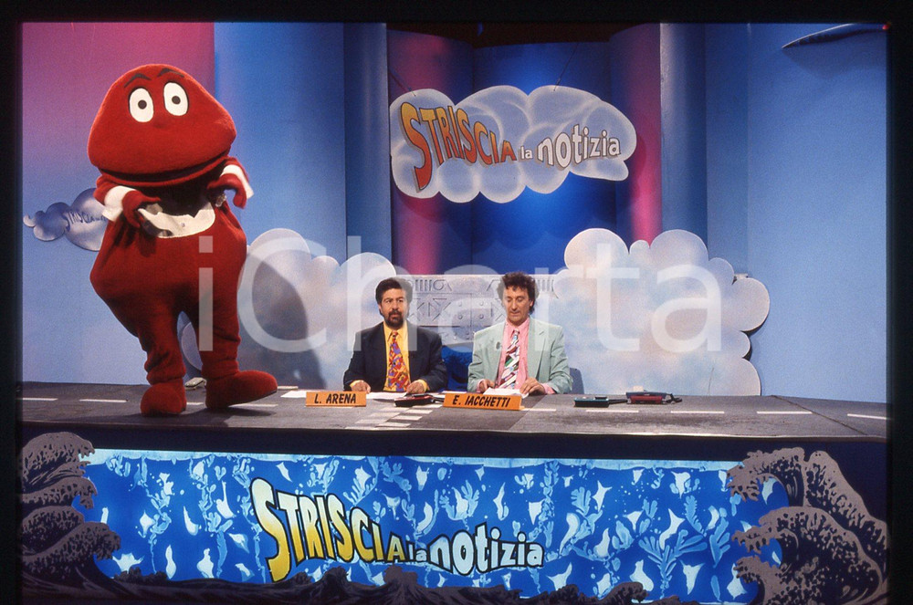 35mm vintage slide* 1995 STRISCIA LA NOTIZIA - Enzo IACCHETTI e Lello ARENA (39)