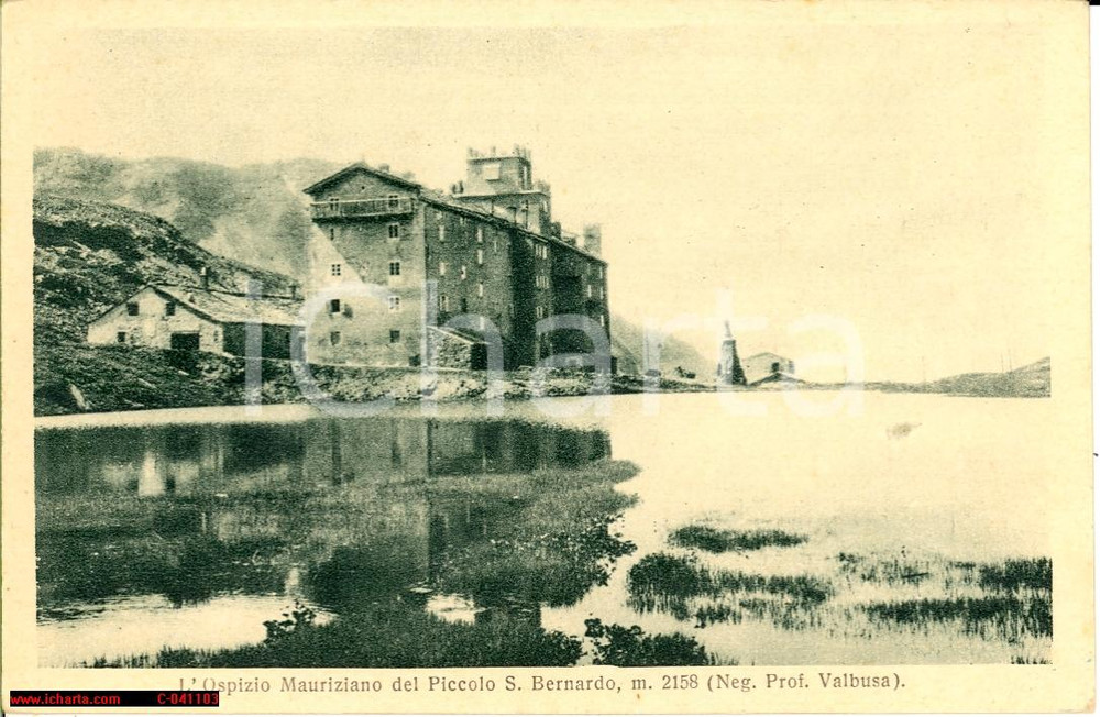 Cartolina originale da collezione 1920 ca AOSTA Ospizio PICCOLO SAN BERNARDO Timbro Cartolina 1