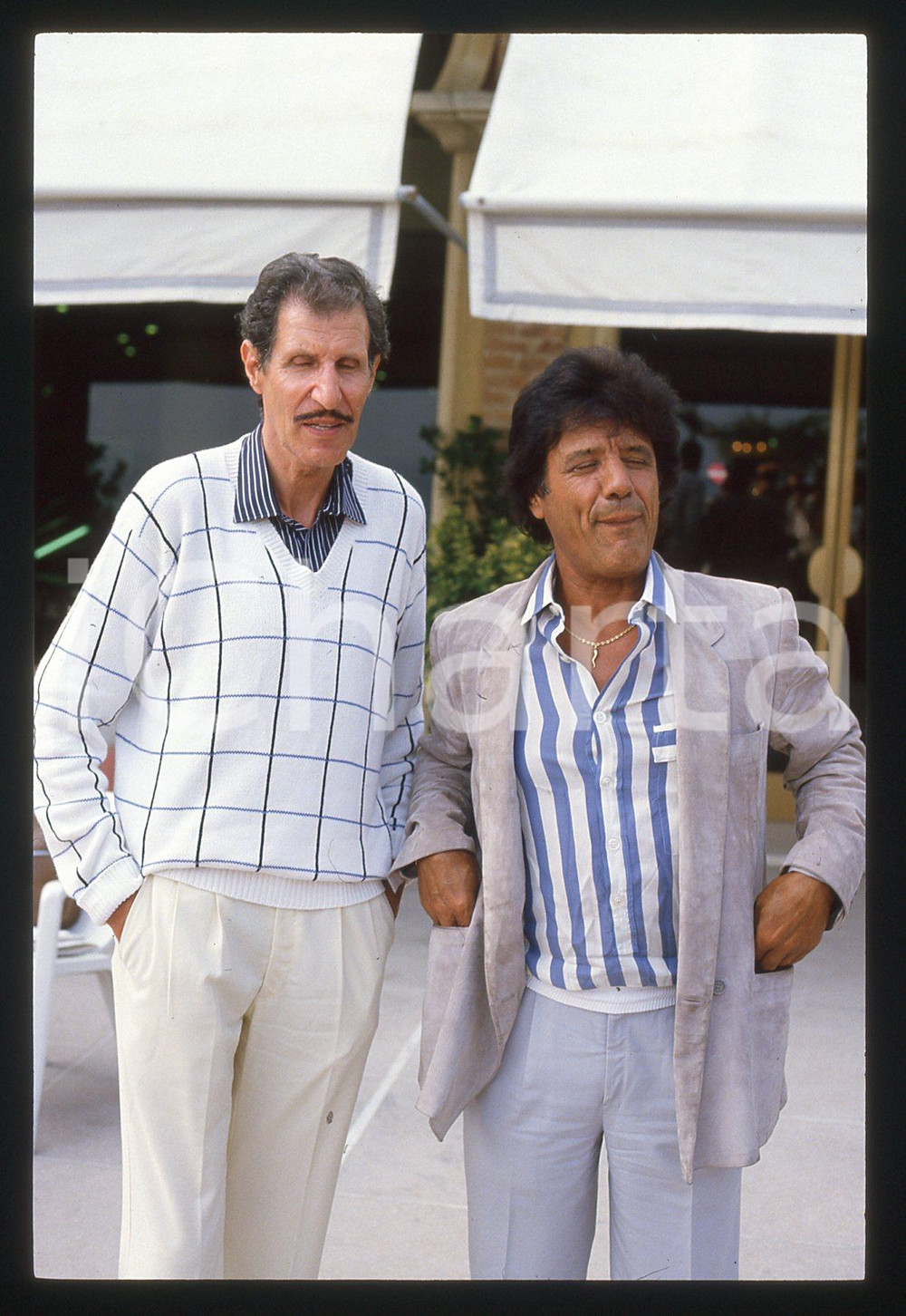35mm vintage slide* 1986 VENEZIA LIDO Franco FRANCHI e Ciccio INGRASSIA (12) 