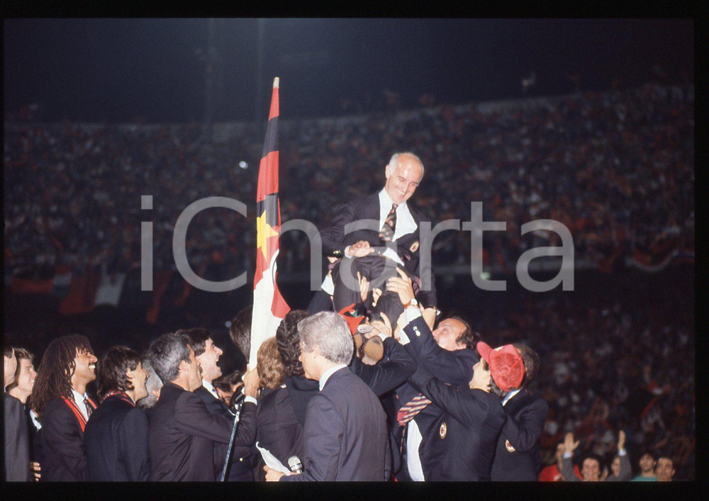 35mm vintage slide* 1988 MILANO Arrigo SACCHI Trionfo 11° Scudetto AC MILAN (2)