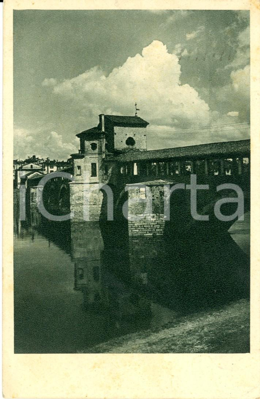 Cartolina originale da collezione 1935 PAVIA Scorcio del Ponte VECCHIO sul fiume TICINO *Cartolina postale FP VG 1
