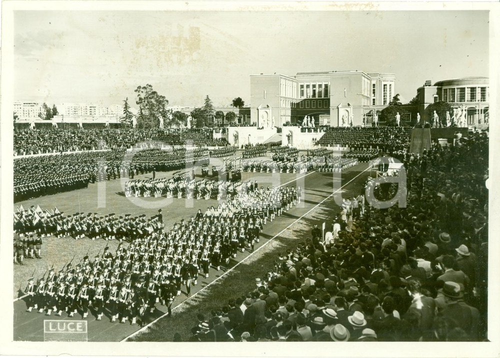 Fotografia d epoca originale 1939 ROMA FORO MUSSOLINI Saggio ginnico per Principe Paolo di JUGOSLAVIA Foto 1