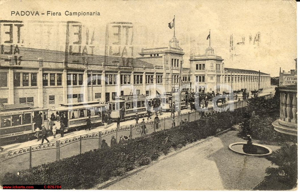 Cartolina originale da collezione 1926 Padova  Fiera Campionaria Animata con TRAM 1