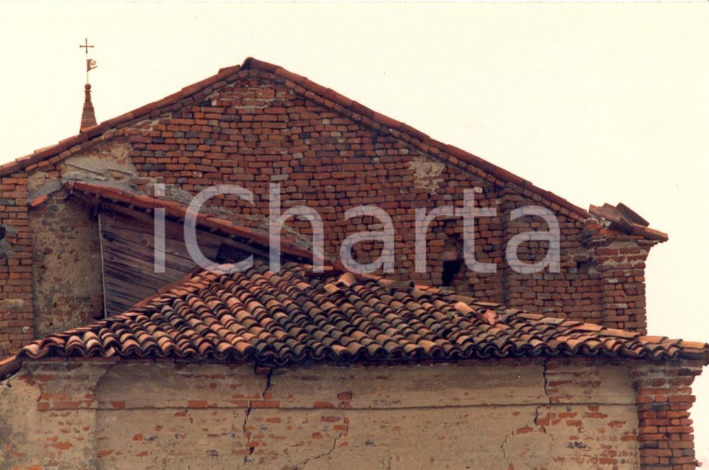 Fotografia d epoca originale 1988 ALBERONE PV Chiesa SANT ANTONIO ABATE danneggiata dal maltempo Foto 1