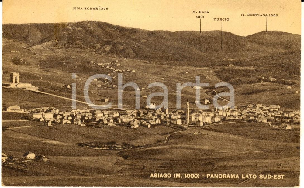 Cartolina originale da collezione 1949 ASIAGO VI Panorama dal lato sudest Cartolina postale FP VG 1