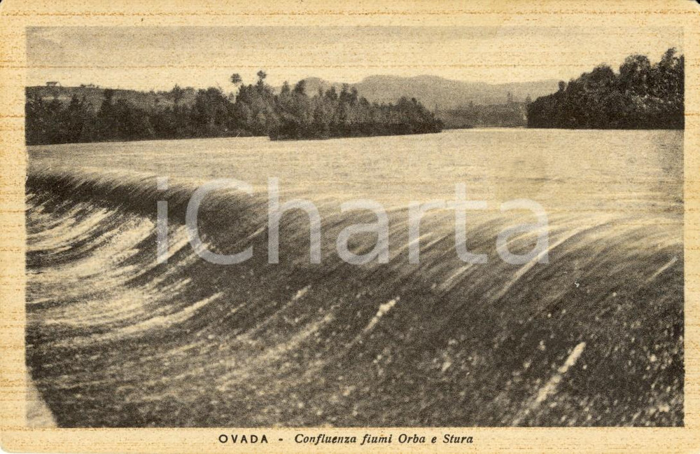 Cartolina originale da collezione 1943 OVADA (AL) Confluenza dei fiumi ORBA e STURA *Cartolina postale FP NV 1