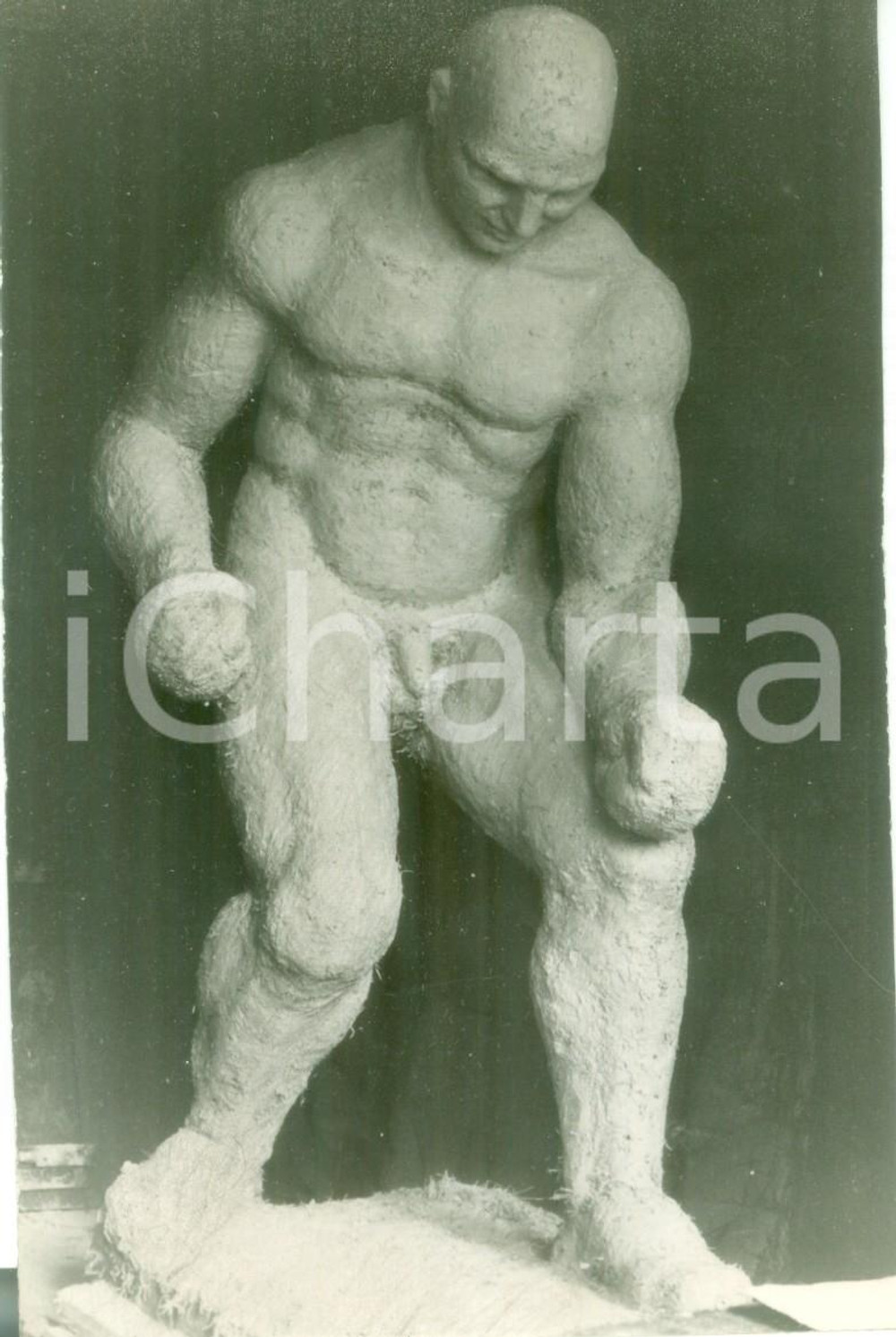Fotografia d epoca originale 1933 MANTOVA Scultura Enrico BALDASSARI Procedere Fotografia coeva 1
