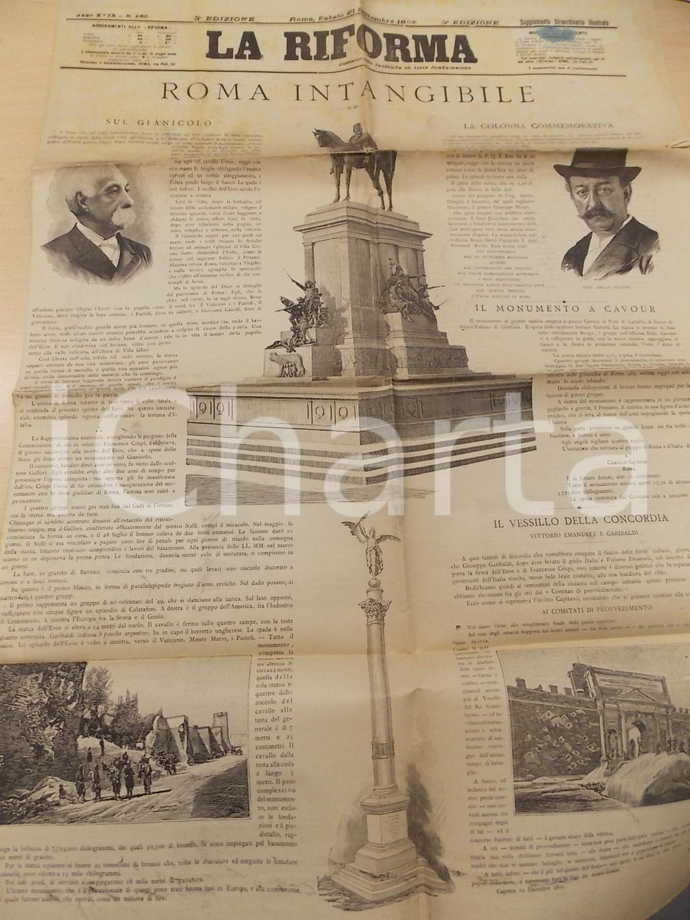 Giornale, rivista storica 1895 LA RIFORMA Roma intangibile Supplemento straordinario ILLUSTRATO nÂ° 260 1