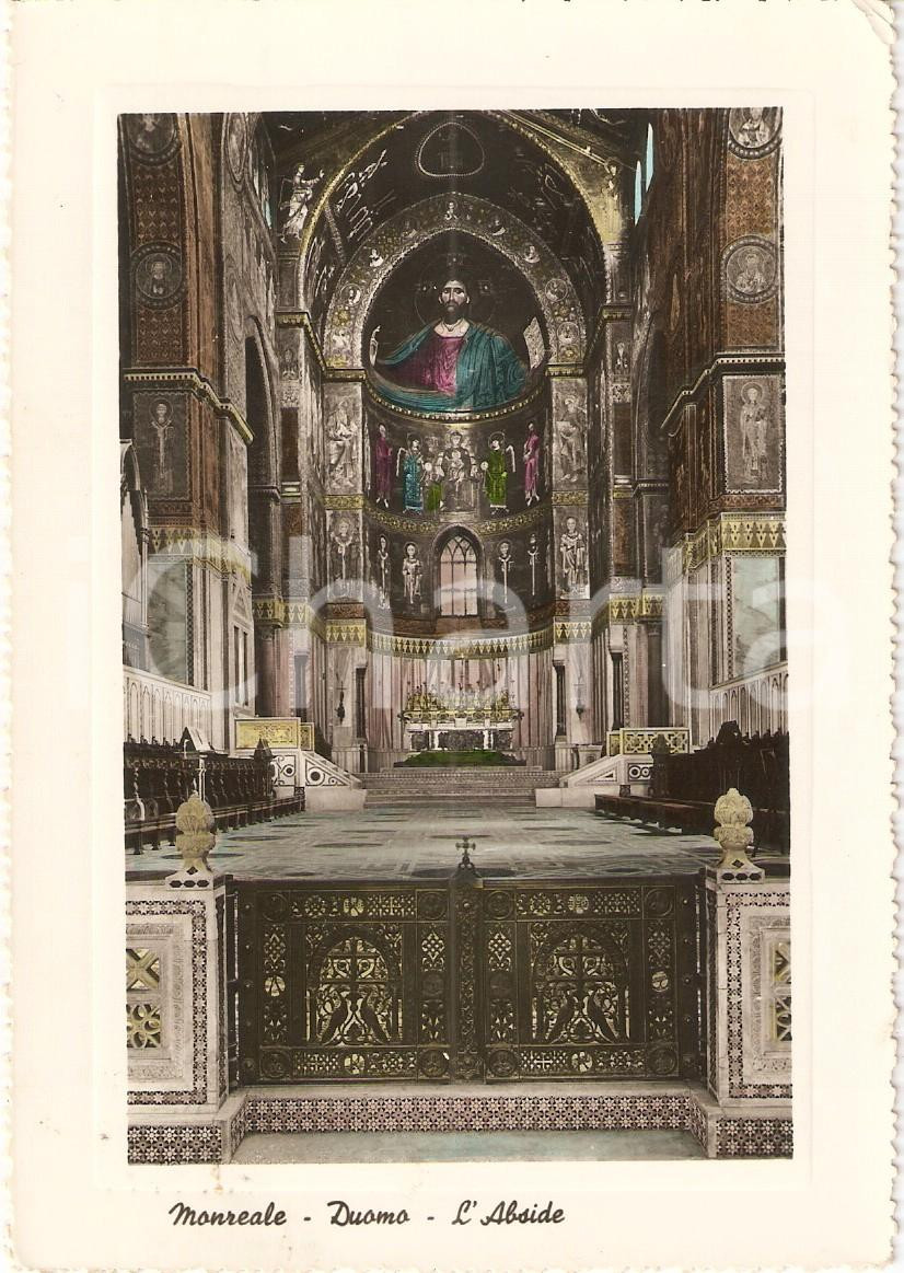 Cartolina originale da collezione 1955 MONREALE PA Cattedrale SANTA MARIA NUOVA Abside Cartolina FG VG 1