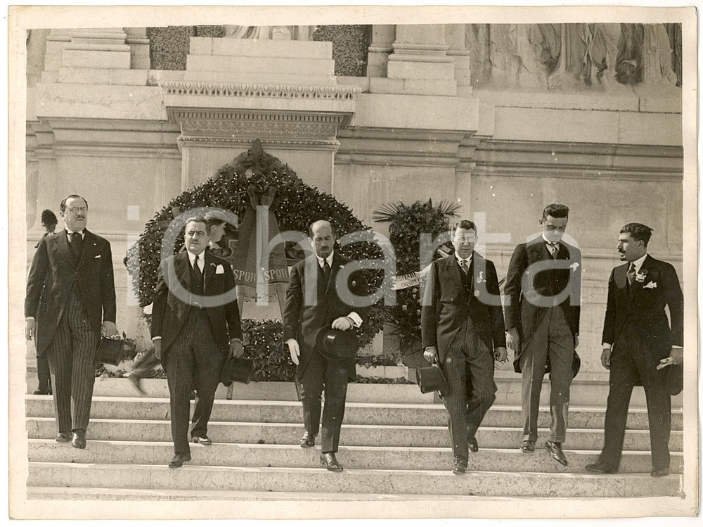 Fotografia d'epoca originale 1929 ROMA Giovanni GIURIATI Presidente della Camera al MILITE IGNOTO *Fotografia 1