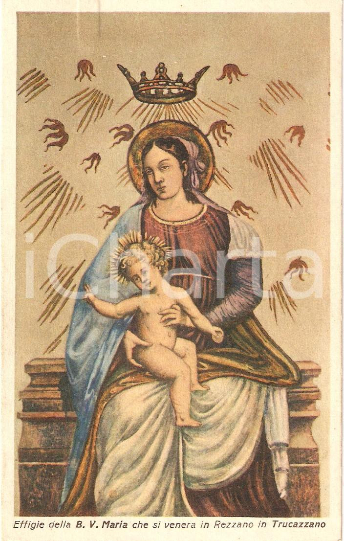 Cartolina originale da collezione 1950 ca TRUCAZZANO MI Frazione REZZANO Effigie Beata Vergine Cartolina FP NV 1