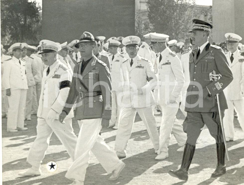 Fotografia d epoca originale 1936 ROMA Il Generale Federico BAISTROCCHI visita il CAMPO DUX Fotografia 1