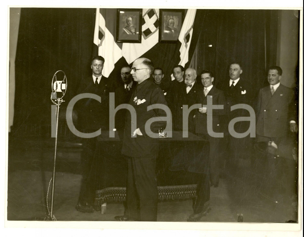 Fotografia d epoca originale 1932 MILANO Celebrazione dell anniversario dell entrata in guerra Foto 24x18 1
