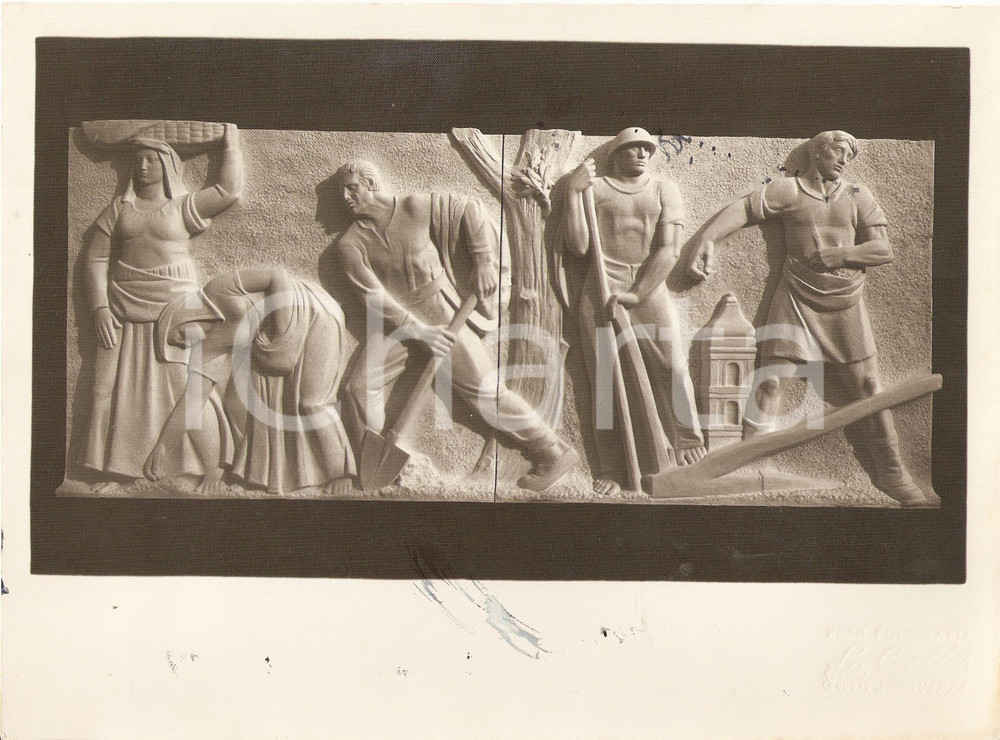 Fotografia d'epoca originale 1938 VIBO VALENTIA Lavoro campi Rilievi Fortunato LONGO 1