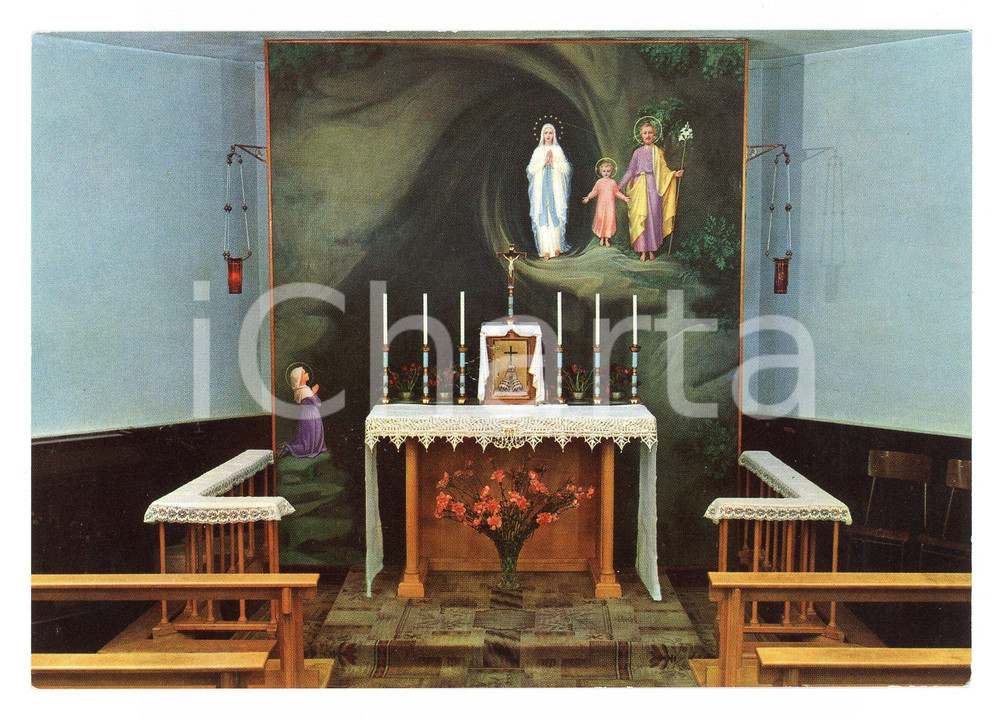 Cartolina originale da collezione 1970 ca SANREMO IM Famiglia AVE MARIA  Cappella Cartolina VINTAGE FG NV 1